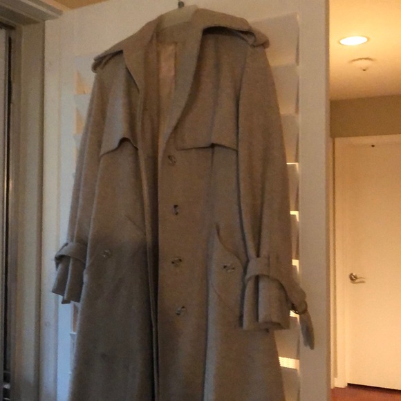 Jackets & Blazers - Full Length Tailored Fit Twill Wool Trench Coat